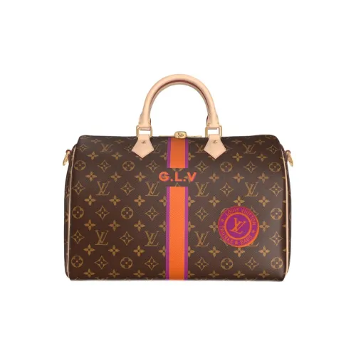 LOUIS VUITTON SpeedyMonogram Покрытый холст Сумка через плечо Сумка Женская Коричневый