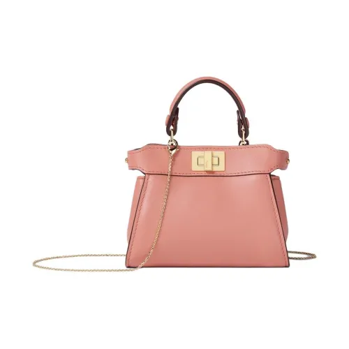 FENDI Peekaboo Sheepskin One Shoulder Bag Mini Women's Pink