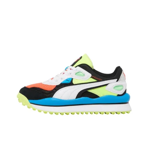 PUMA Street Rider Bizerk Low Топ Kids Lifestyle Shoes Черный Белый Оранжевый Унисекс