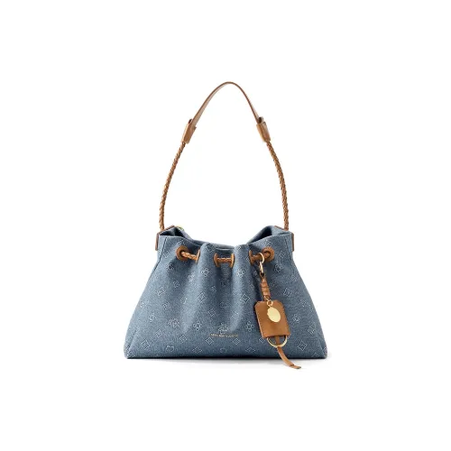 MashaLanti Сумка через плечо из ПВХ Женская Абрикос Деним Синий