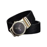 Металлическая пряжка, черный корпус, узор крокодила