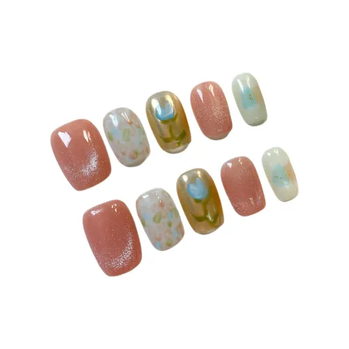 PURUITI Quiet Luxury Collection False Nail Короткий Квадратный And Круглый Многоцветный Jump Цвет Милый