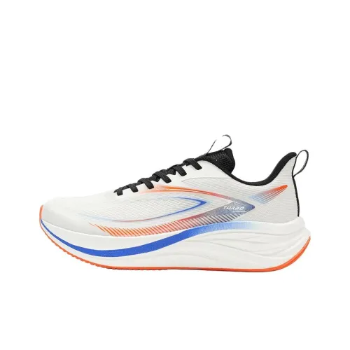 QIAODAN Chi Pro Беговые кроссовки Низкий топ Jordan Белый Пламя дракона Оранжевый Мужской