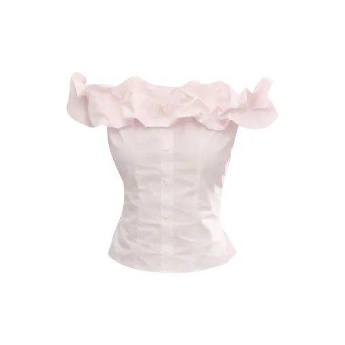 Mu Qingqing Розовые Женские Рубашки