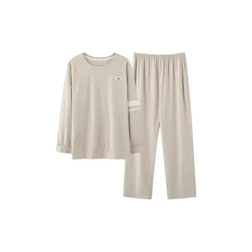 QIAOJIAREN Бежевый Мужской Пижамный Комплект
