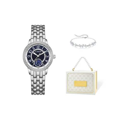 X Шестерня Автоматический Механический Механизм Нержавеющая Сталь Ремешок Часы Женские Часы Синий Циферблат