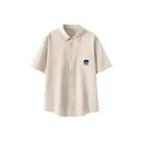 Светлый бежевый (N коричневый, путешествие, значок на груди)