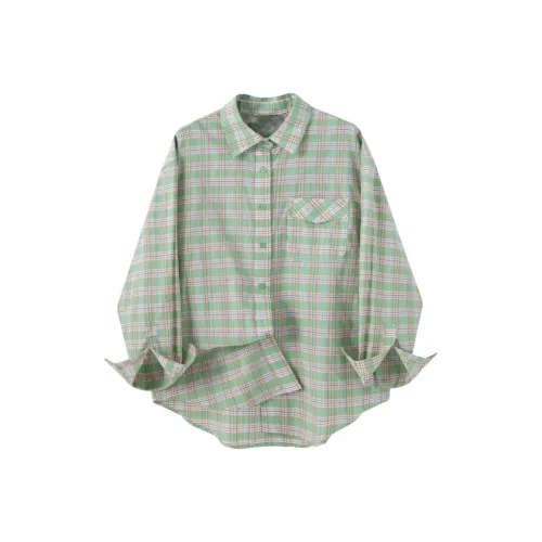 MTHE Клетчатый Рубашка Женские Рубашки