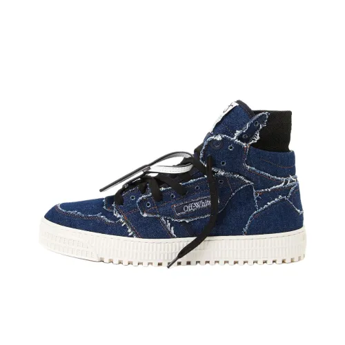 OFF Белый OFF COURT Высокие Кроссовки для скейтбординга Мужские Синие