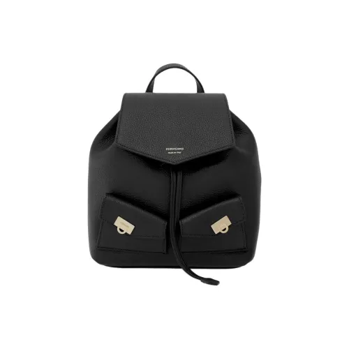 FERRAGAMO Hug Коровья кожа Рюкзак Мини Женские Черный