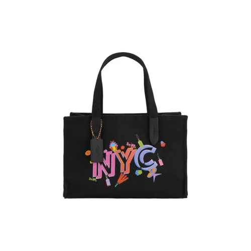 COACH Beijing Co Branded Модель Ткань Тоут Сумка Сумка для покупок Сумка Большая Женская Черная