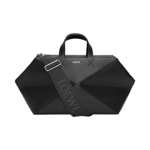 LOEWE Пазл Блестящий Корова Кожа Сумка через плечо Сумка Обычная Мужская Черная