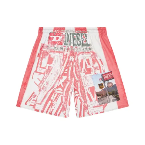 DIESEL Red Men's Casual Shorts DIESEL Красные Мужские Повседневные Шорты