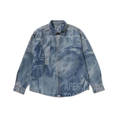 A BATHING APE FW25 Синий Мужские Рубашки