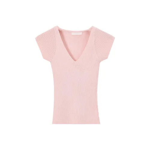 SUSANSAN Румяно-розовый Женские футболки T