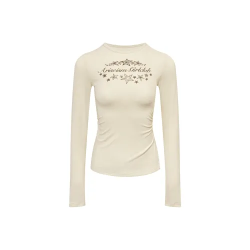 Ariseism Дизайн Inspired Длинный Рукав С принтом T-Рубашка для Женщин Осенний Облегающий крой Топ Женские