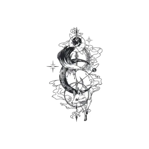 LIEJI Лиса Маска Следы Травяной Татуировочный Наклейка