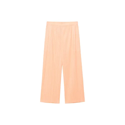 PLEATS PLEASE ISSEY MIYAKE Апельсиновые Женские Повседневные Брюки