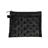 Сердце Марля Макияж Сумка-Прозрачный черный Трубы-1 шт