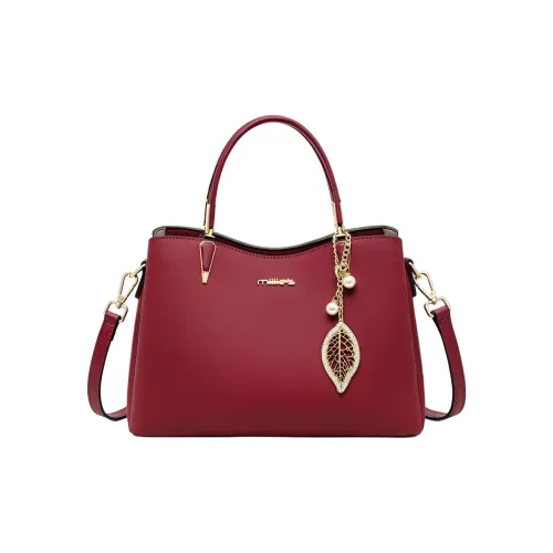 MILLIE'S Сумка через плечо и на плечо из коровьей кожи сумка обычного размера женская бордового цвета