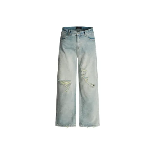 GBXM Ледяной голубой Синий Унисекс Джинсы