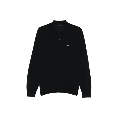 PRADA Мужская поло синего цвета