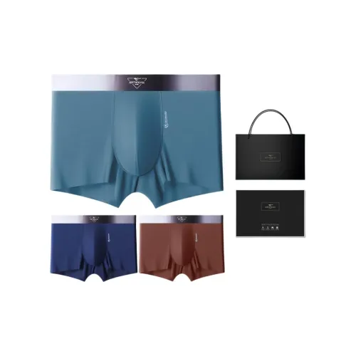 SEPTWOLVES Кофейный Коричневый + Полуночный Синий + Темный Кобальтовый Синий Мужские Боксеры