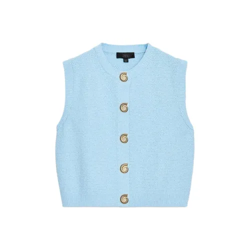 ZARA Светло-синие Женские Майки