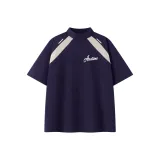 Фиолетовый [Прочный] Полузастежка Пэчворк Короткий рукав