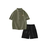 [2 упаковки] Армейский зеленый (Логотип Enjoy Fun на груди) + Черный