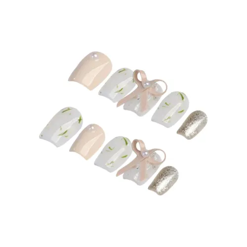 YIYIHE Бант Утонченный Delicate Сладкий стиль MID Длина Укороченный Короткий Квадрат Круглый Белый Jump Цвет