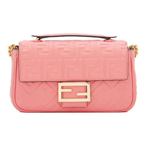 FENDI Baguette Овечья кожа Портативная Подмышечная Сумка через плечо Маленькая Женская Розовая