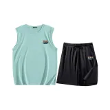 Аква Зеленый (Mb Sunset Coconut Зеленый Island Логотип на груди) + Черный (Mb Sunset Coconut Зеленый Island Логотип на штанах)