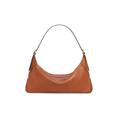 CELINE Romy Collection Мягкая Телячья Кожа Плечевая Сумка Сумка Средний Размер Женская Рыжевато-Коричневый