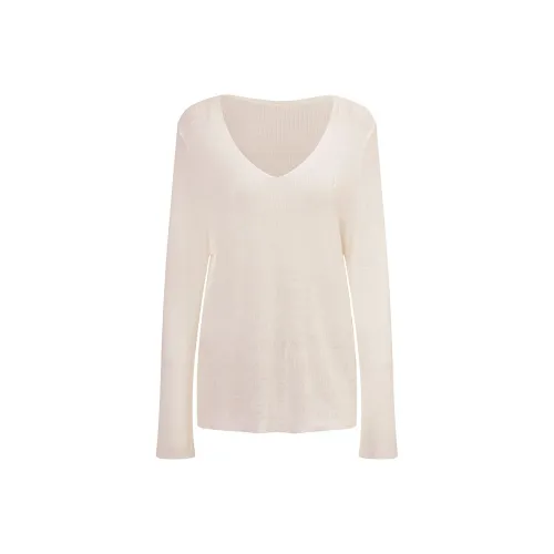 Ariseism Стильный Прозрачный V-образный вырез Свободный крой Длинный рукав Трикотаж Женский AUTUMN Топ Женский