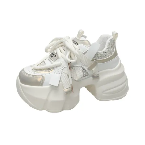 Dragon Dance визуально увеличивает рост Низкий топ Толстая подошва Кроссовки Женские