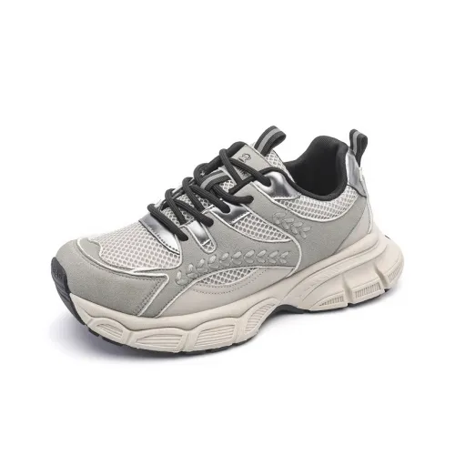 PAUL FRANK Высота Увеличивающая Устойчивые к Износу Дышащие Низкие Топ Кроссовки Женские Средне-Серые