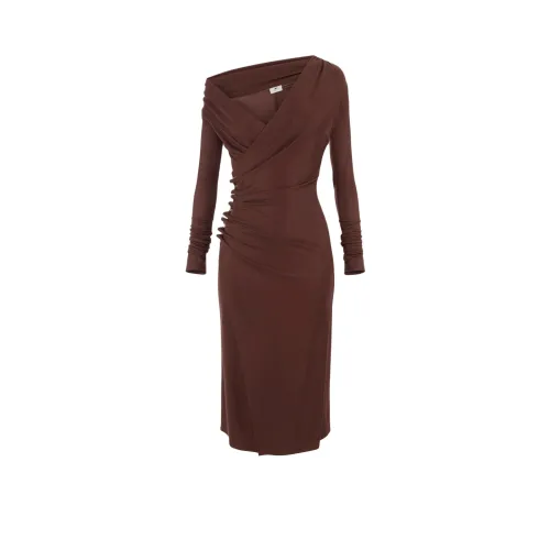 Elisabetta Franchi Длинное платье с длинными рукавами женское