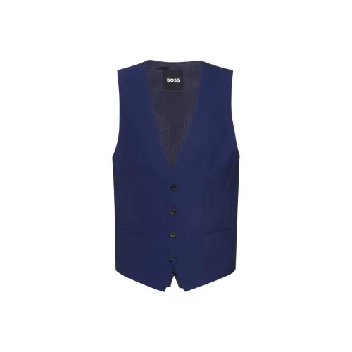 Hugo Boss Темно-синие мужские жилеты