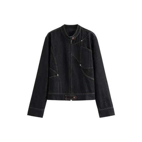 FANSILANEN Оригинальный Черный Деним Женские Куртки