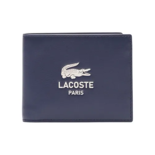 LACOSTE Кошелек из коровьей кожи маленький мужской синий