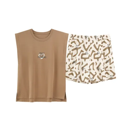 FENTENGCARE Khaki Женские Пижамные комплекты
