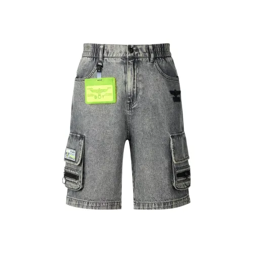 BOY LONDON Серые Мужские Джинсовые Шорты