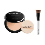 Натуральная минеральная пудра (желтый оттенок, натуральный) 8 г + плоская щетка для нанесения