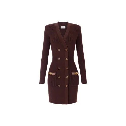 Elisabetta Franchi Длинное платье с длинными рукавами женское