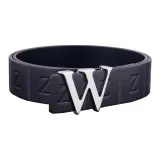 Серебряная пряжка + черный ремешок (нерегулируемая длина (размер в длину))