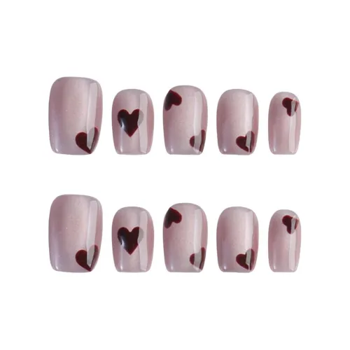 YIYIHE Розовое сердечко Модный Romantic Individual Короткий Квадратный Круглый Эллиптический Укороченный Розовый Однотонный