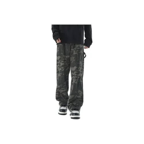 BLACK AT Камуфляж Унисекс Джинсы