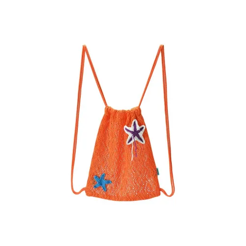 NewJnxs Seaside 24H Трикотажная ткань Мешок для хранения Рюкзак Унисекс Оранжевый белый Желтый