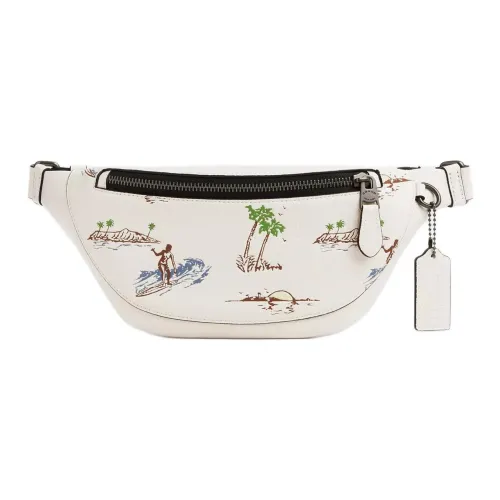 COACH Warren Каменная кожа Слинг-сумка поясная сумка Мини Унисекс Лайм Многоцветный